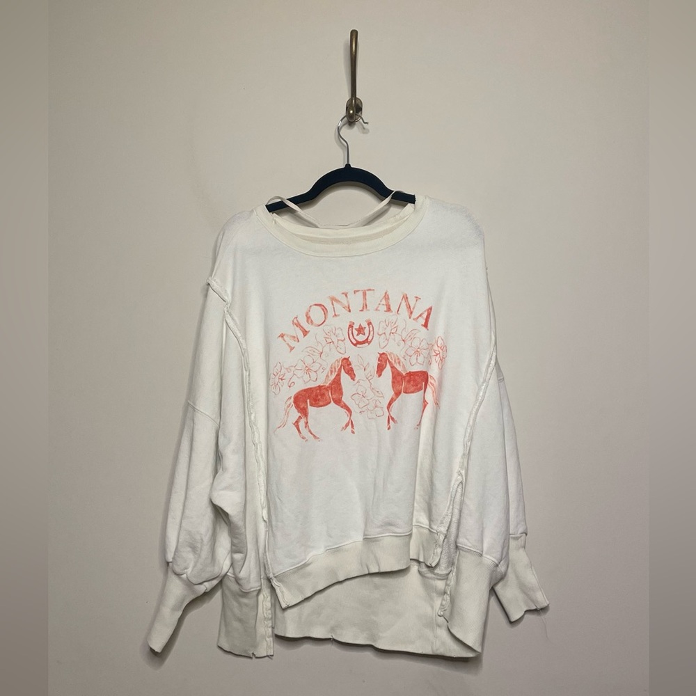 Free People Camden Graphic Montana Oversized Pullover Sweatshirt - Picture 3 of 7